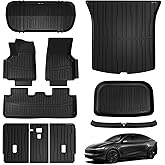 TripleAliners 10PCS Floor Mats Fit for 2026+ Tesla Model Y Juniper Set Full Protection All Weather TPE Anti-Slip Custom Fit Floor& Frunk& Trunk& Rear Lower& Backrest Mat& Bumper Guard