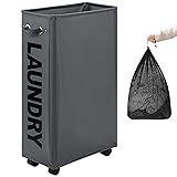 DOKEHOM 29-Inches Enlarged Slim Laundry Basket with