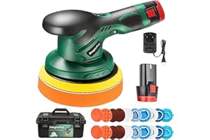 DMGICPRO Cordless Buffer Polisher for Car with 1PCS 2600mAh Battery,6 Variable Speed 5000RPM Car Polisher With Waterproof Toolbox 20PCS Attachments,6 Inch Polishing Waxer Machine Kit for Car Detailing
