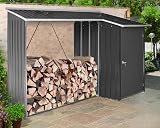 Duramax WoodStore Combo 8x3 Log Store with Lockable Shed, Galvanized Steel, view 2