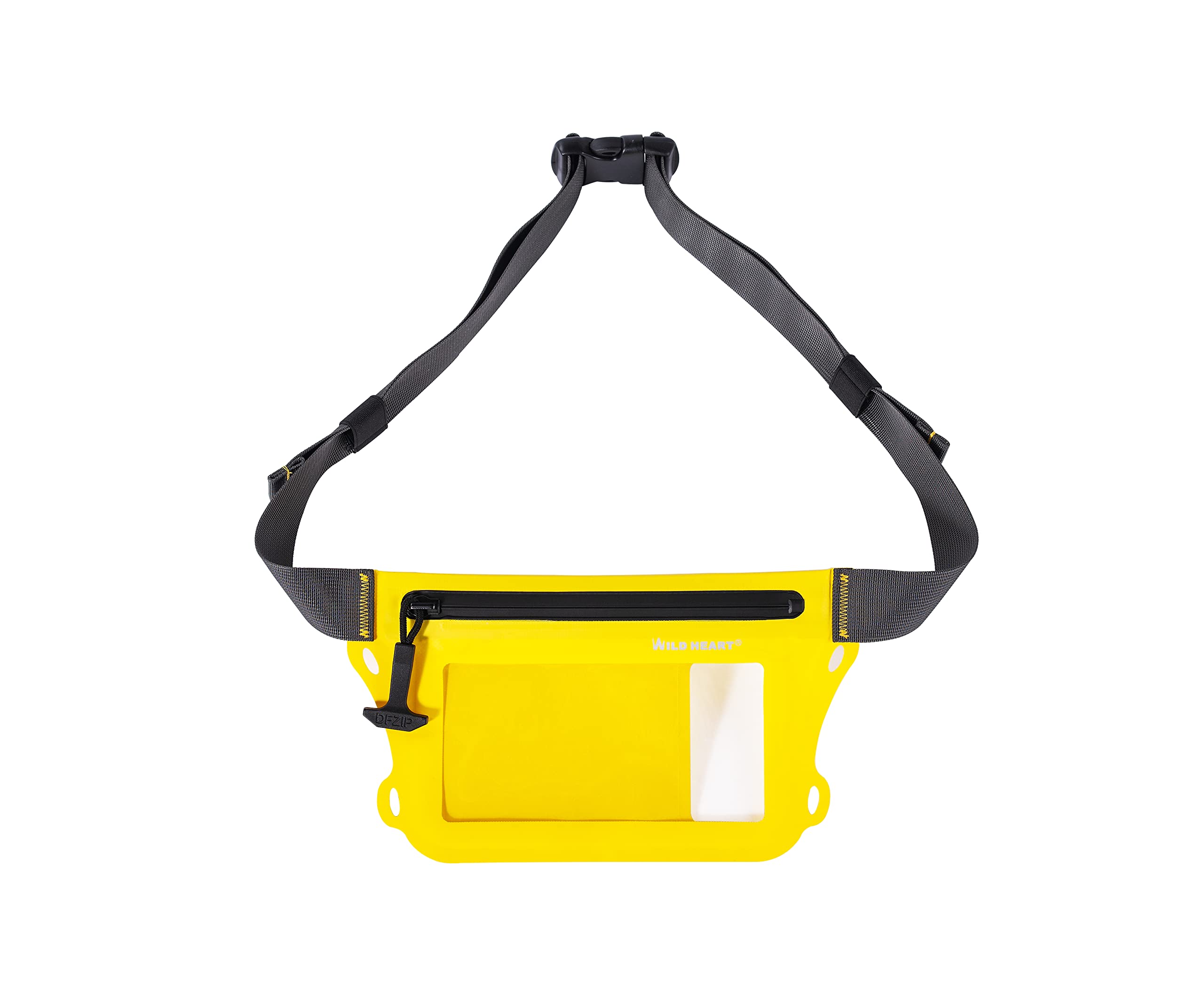 WILD HEART Waterproof Bag Waist Bag IPX8 with Adjustable Waist Belt Screen Touchable to Keep the Phone and Valuables Dry Waterproof Mobile Phone(Yellow)