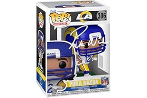 HOFSM.COM HALL OF FAME SPORTS MEMORABILIA Puka Nacua #306 Facsimile Signed Reprint Laser Autographed Funko POP! Football NFL: Los Angeles Rams Figurine with Protector Case