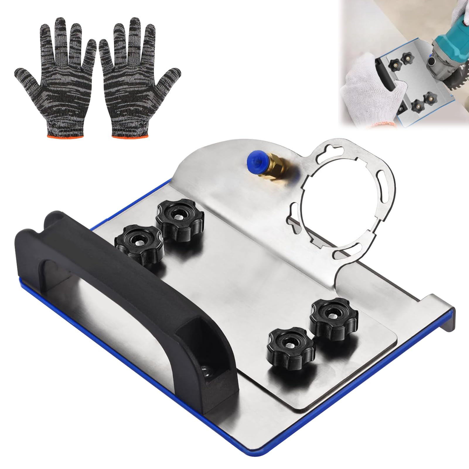 Deilonie Angle Grinder Stand for Tile Chamfer Cutting, Adjustable Angle Tile Grinding Holder, Chamfering Tool, Attachment for 100-Type Grinder