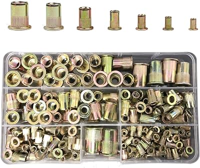 Lemiyoo 192 Pcs Rivet Nuts Kit M3-M12 Zinc Plated Carbon Steel Rivnuts