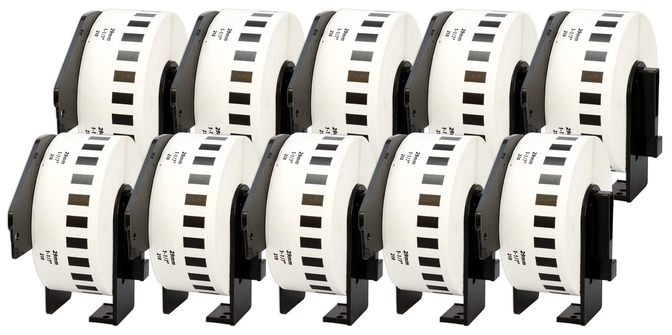 10x DK-22210 29 mm x 30.48 m Compatible Continuous Paper Label Tapes for P-Touch QL-1110NWB QL-1100 QL-1060N QL-1050 QL-500 QL-500BW QL-570 QL-580 QL-700 QL-710W QL-800 QL-810W QL-820NWB