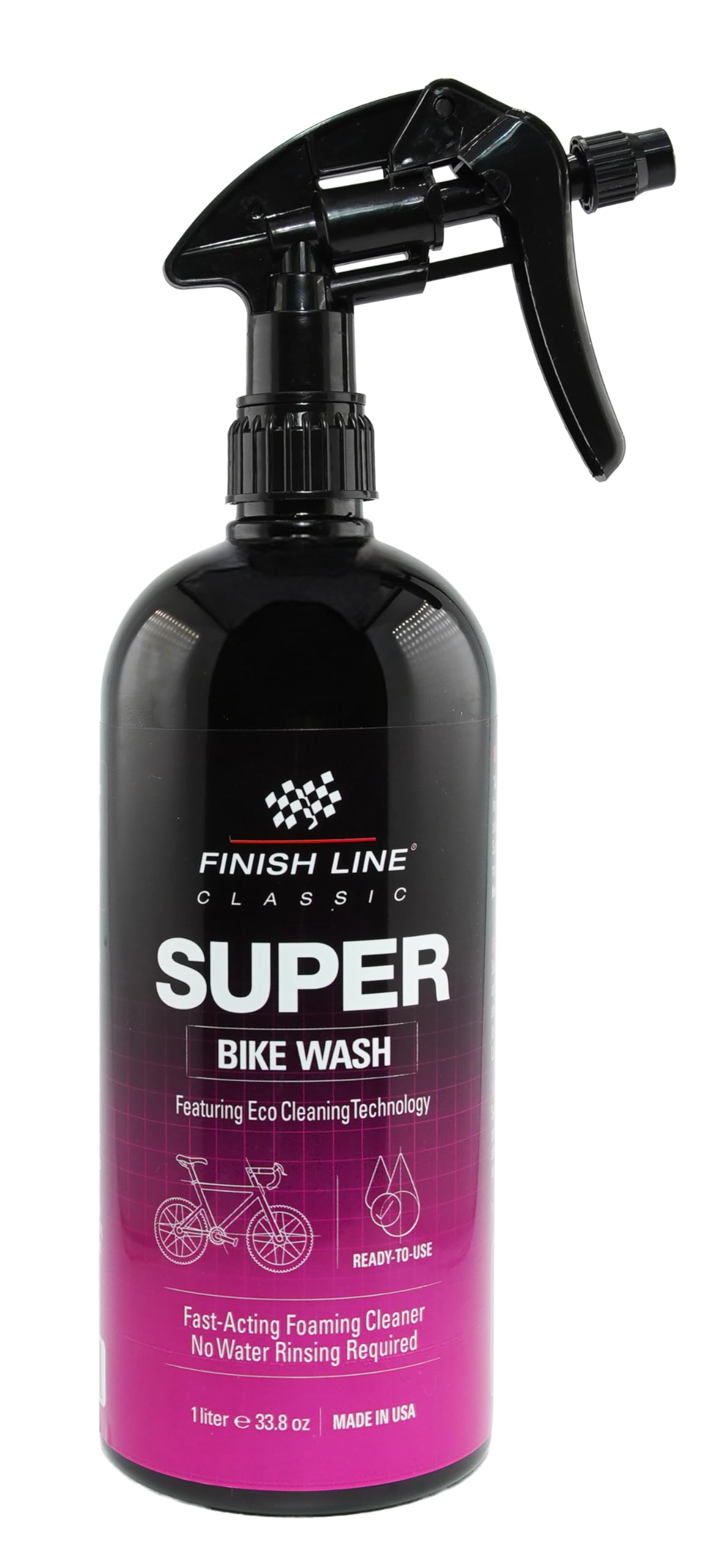Finish Line Super Bike Wash Bicycle Cleaner, 1 Liter (33.8-Ounce) Spray Bottle