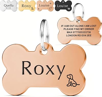 EDSG Personalised Pet Tags UK | Deep Engraved Stainless Steel Bone/Round