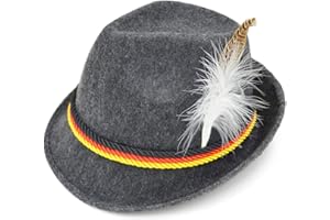 Melesh Adult Felt Swiss German Alpine Bavarian Oktoberfest Hat Cap