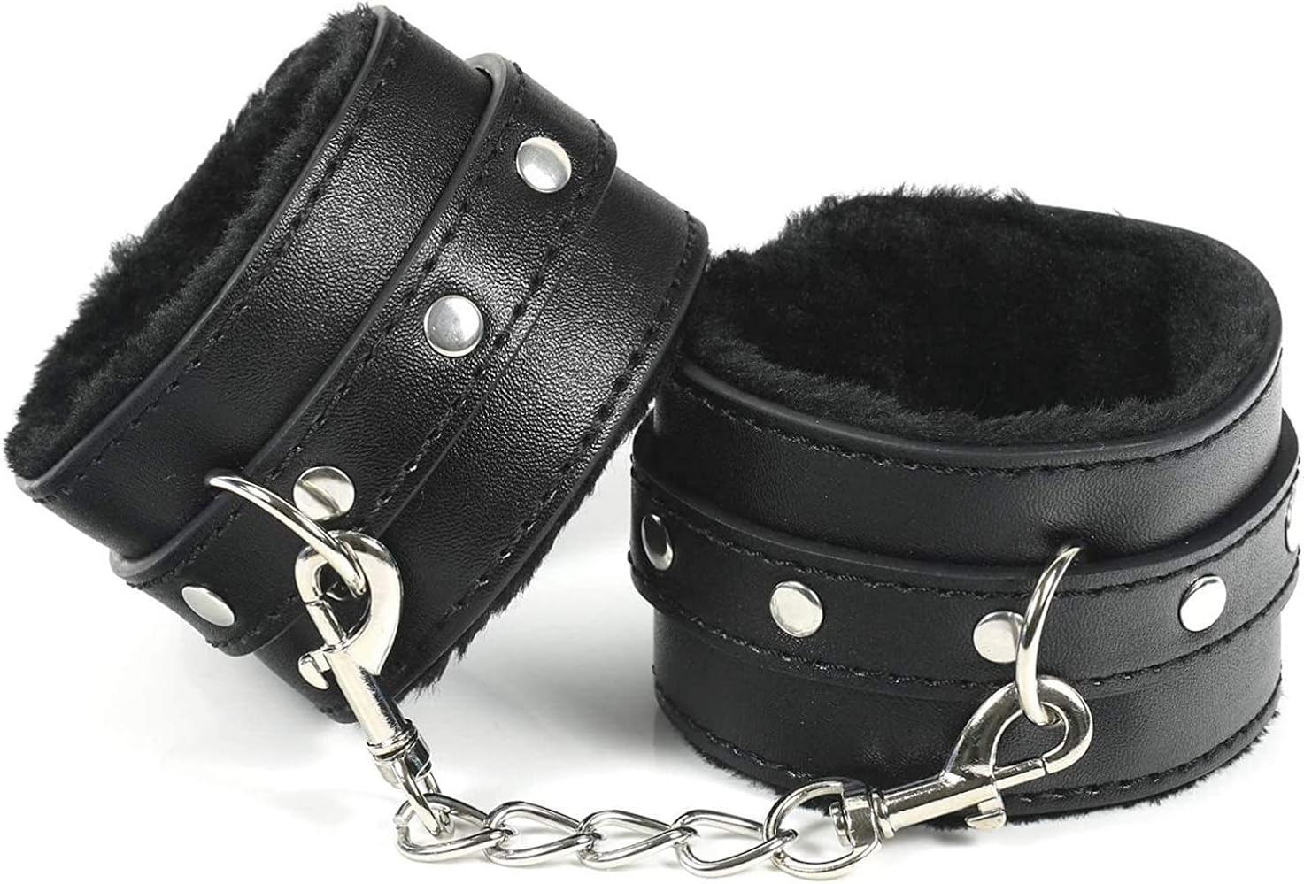 Petersocks Leather Handcuffs Leg Cuffs Exercise Bands for Home Yoga Gyms with Chain