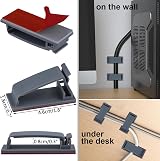 SOULWIT 50Pcs Self Adhesive Cable Management Clips Grey Organizers Wire Clips view 5