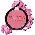 Palladio Matte Blush, Brushes onto Cheeks Smoothly, Soft Matte Look and Even Finish, Flawless Velvety Coverage, Effortless Blending Makeup, Flatters the Face, Convenient Compact, Bayberry