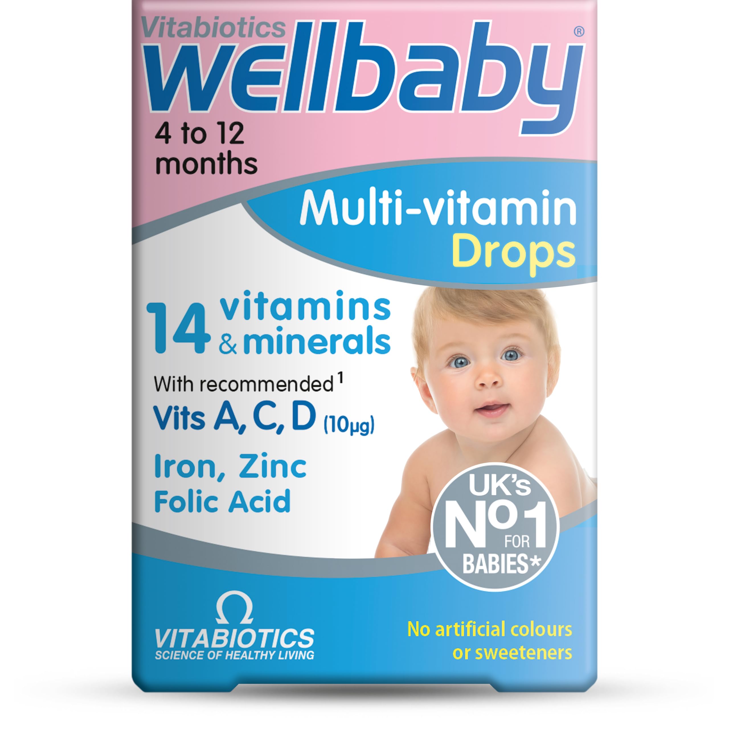 Wellbaby Multivitamin Drops by Vitabiotics - Comprehensive Multivitamin for Babies 4-24 Months - from The UK’s No.1 Baby Supplement Brand