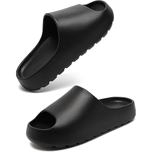 Kiemorgy Cloud Slides for Women Men, Unisex Recovery House Slides Indoor Outdoor, Waterproof Shower Shoes for Bathroom, Women