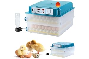 HOVTOIL 120 Automatic Egg Incubators for Hatching Eggs, Incubator for Chicken Eggs with Automatic Temperature and Humidity Control, Chicken Egg Incubator Turning for Chickens Ducks Goose Pigeon Quail (Blue)