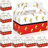 HIYZI 24 PCS Cartoon Animation Party Favor Bags Birthday Paper Goodie Boxes Red White Candy Box for Boys Girls Theme Party Stuffers Decorations