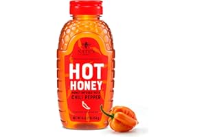 NATURE NATE'S Nate's Hot Honey - 100% Pure Honey Infused with Habanero Chili Pepper Flakes, Award-winning Taste - Holiday Stocking Stuffer - 16 oz Squeeze Bottle