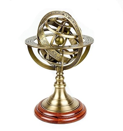 Collectible Engraved Brass Armillary Nautical Sphere Vintage World Globe 12 Inch
