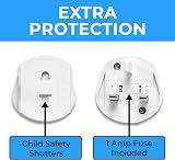 Double Dragon 2-Pin to 3-Pin UK Plug Adapter 1A Fused Shaver Travel view 2