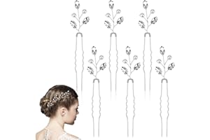 Silver Wedding Hair Clips Bride Hair Pins Bridal Hair Pieces for Prom 6 Pieces Wedding Barrettes for Women's Pearl Hair Acces