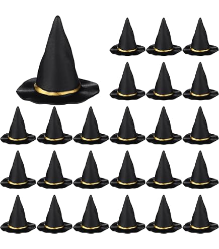 Sombrero De Bruja Negro Plegable | Set De 2 Para Halloween, Fiestas Y Disfraces De Mago