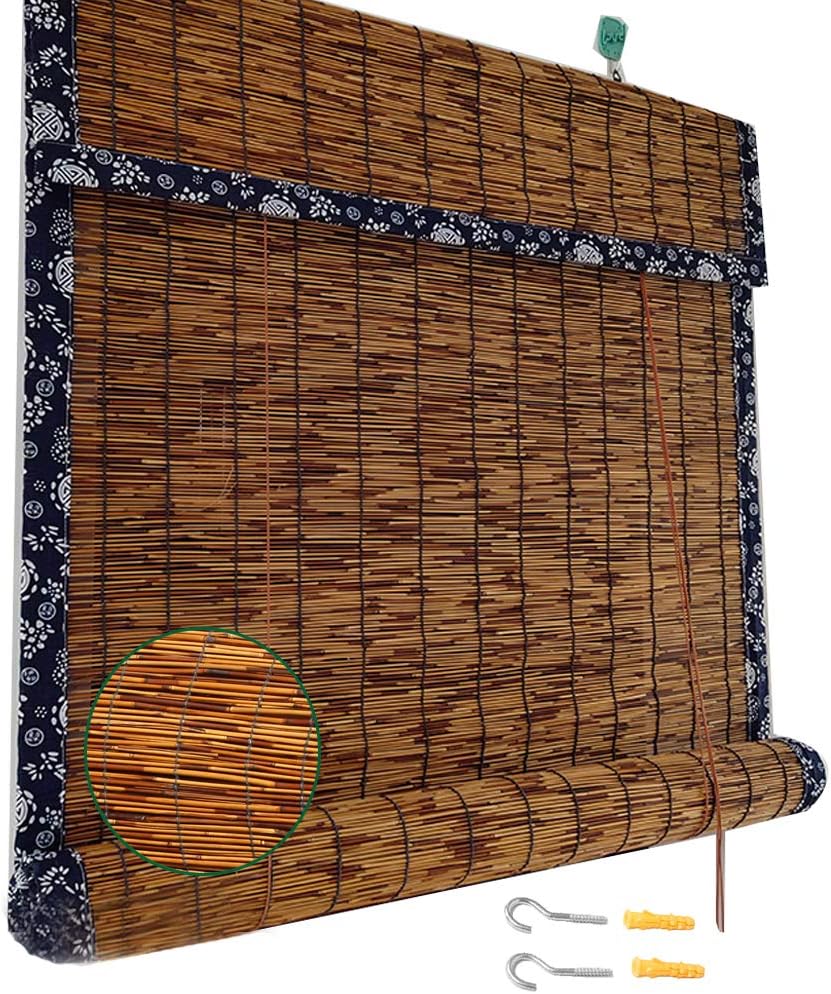 Carbonization Natural Reed Curtain,Bamboo Roller Blinds