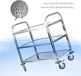 ybaymy 3 Tier Stainless Steel Trolley 750x400x835mm Kitchen Cart view 5