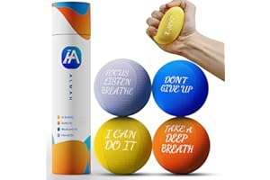 ALMAH Stress Balls for Adults 4 Density Hardness Squeeze balls for Hand Therapy 4 Pack Stress Relief Anxiety Balls Hand Exercise Physical Therapy Stress Ball for Finger Wrist Muscles Arthritis