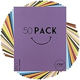 Golden State Art, Pack of 50, Uncut 8x10 Mat Boards, Assorted Colors, 4-ply Thickness Matboard Great for Frames, Artworks, Prints, Pictures