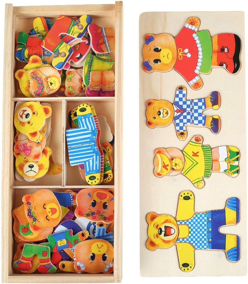 Jeux Et Jouets Puzzles Puzzles En Bois Relax Love Puzzles En Bois Bebe Puzzle A Encastrement Bois Bebe Puzzle Montessori Animaux En Bois 4 Ours Habillage Jeu Educatif Bloc De Construction Jouet