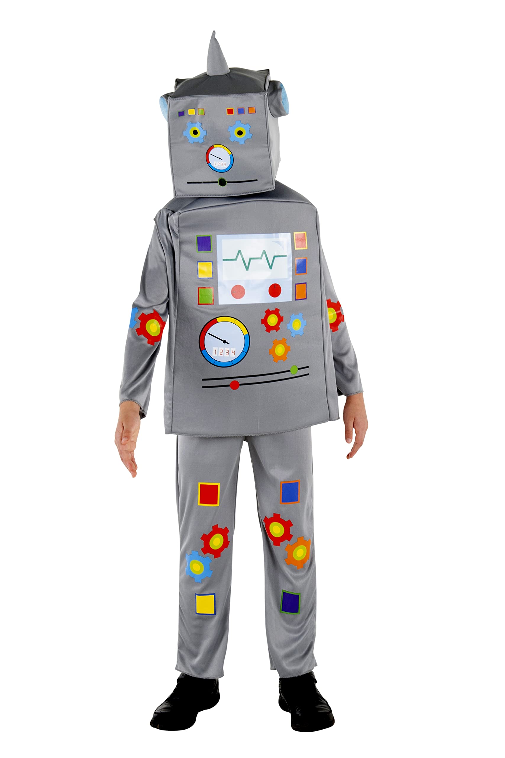 Dress Up America Robot Costume for Kids - Robot Jumpsuit, Tunic & Headpiece Set - Role Play & Dress Up Costume For Kids