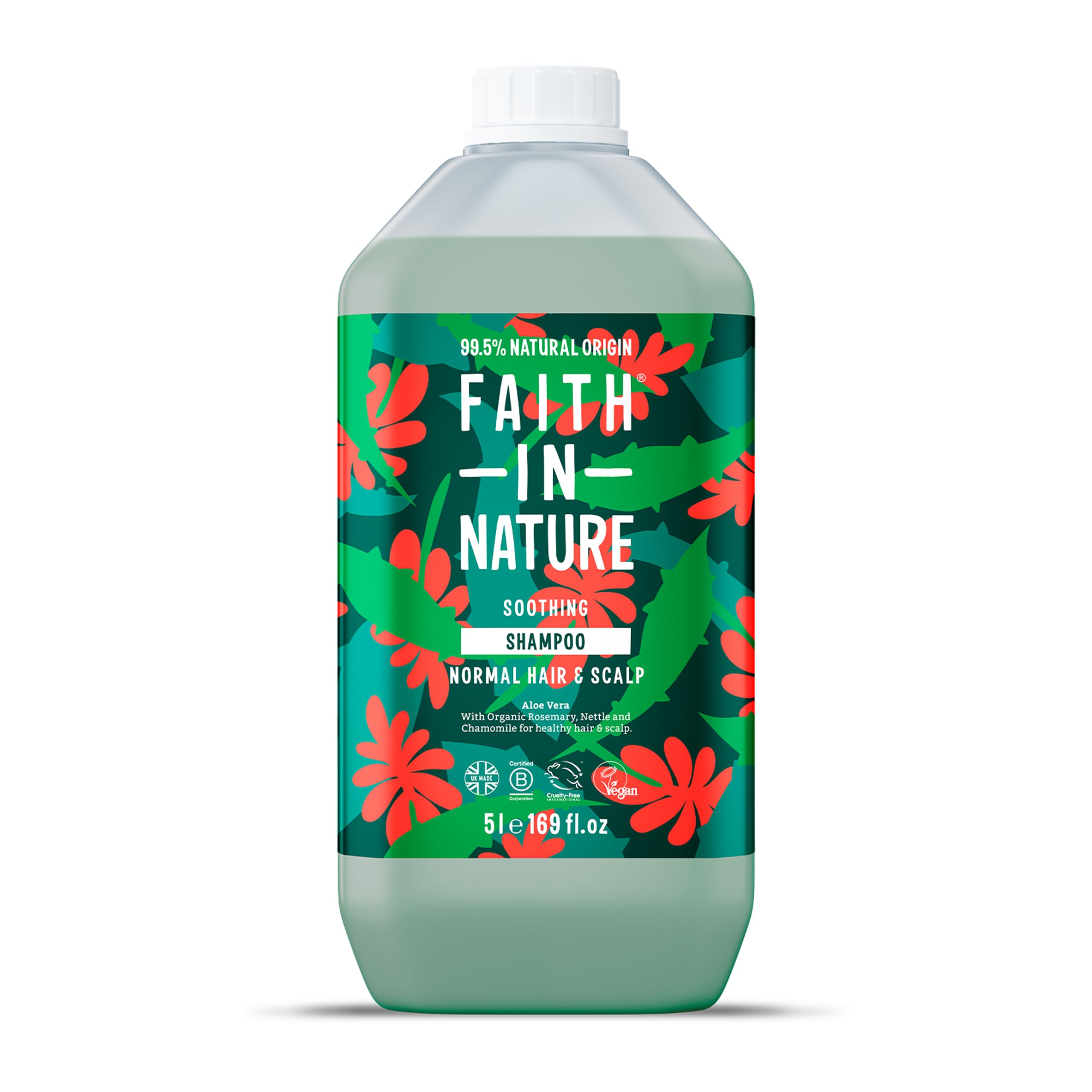 Faith In Nature Natural Aloe Vera Shampoo, Soothing for Normal Hair & Scalp, Vegan & Cruelty Free, No SLS, Silicones or Parabens, 5L Refill Pack โ image 1