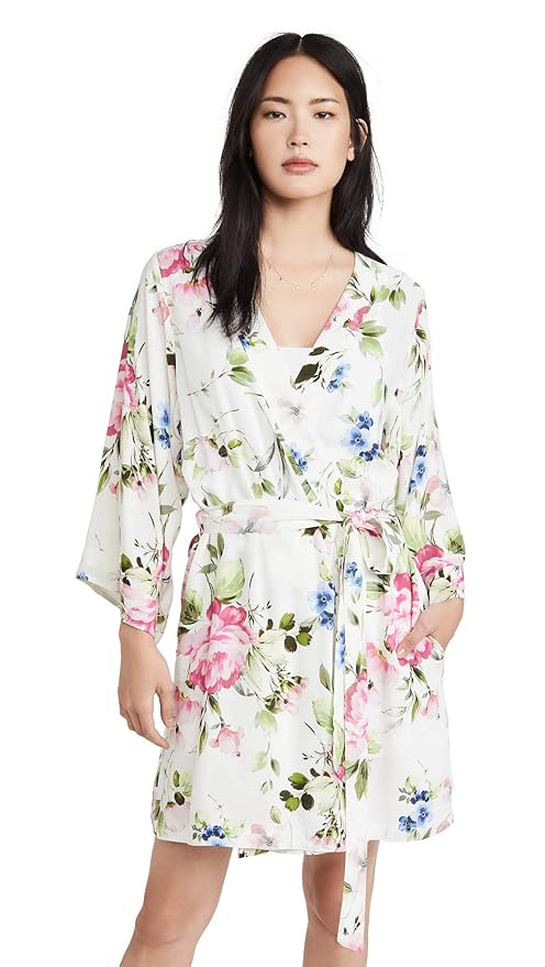Yumi Kim Women S Dream Lover Robe Splendor Ivory Off White Floral Medium Amazon In Home Kitchen