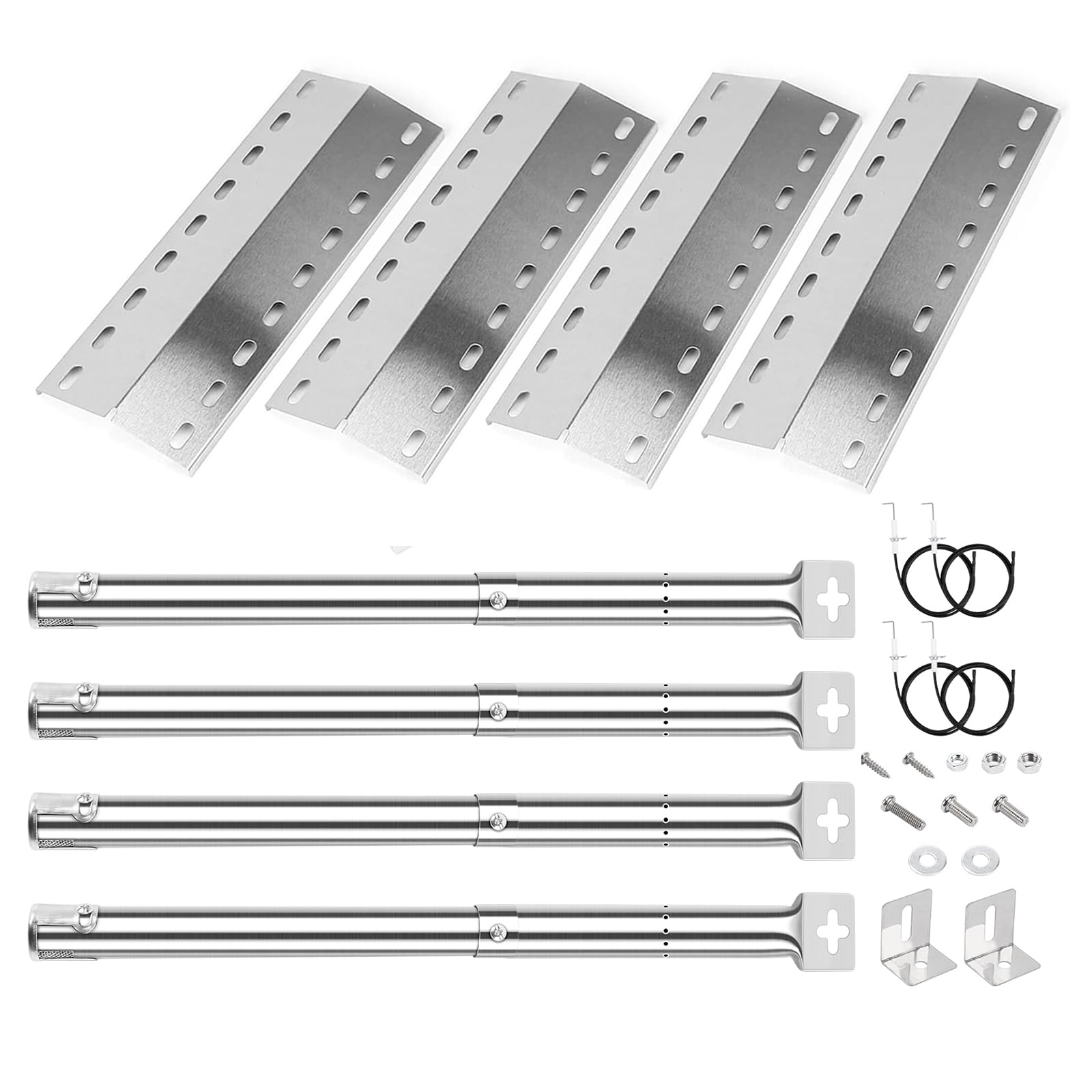 GFTIME 39.5 x 15 cm Universal Burner Cover and Burner Replacement Parts for Landmann Triton 2/3/4, Landmann Minton, Landmann Avalon PTS 4, Grandhall Maxim GT4, Mr. Gardener Jackson, Pack of 4