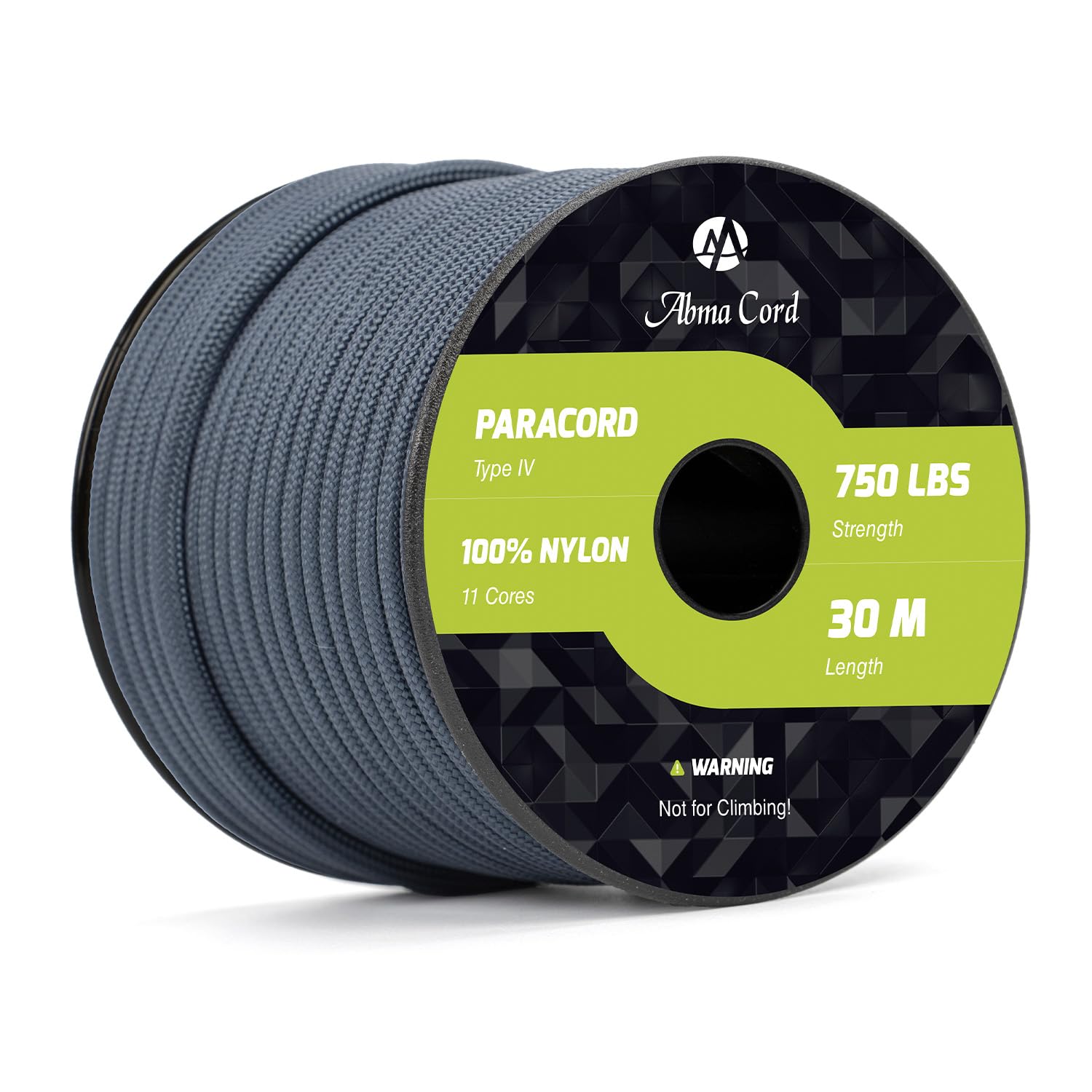 Abma Cord 4mm Paracord 750lb 30M 100% Nylon Rope 11 Strands Type IV Military Grade Parachute Cord for DIY, Camping, Survival, Outdoor - Max. 340kg - Navy Blue