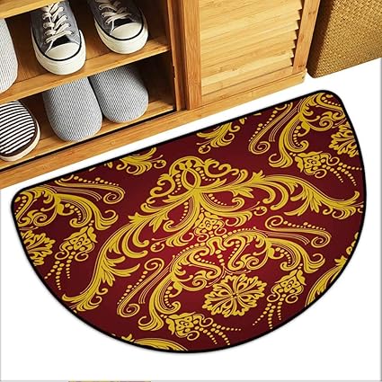 Amazon Com Semicircular Cushion Luxury Red Gold Floral