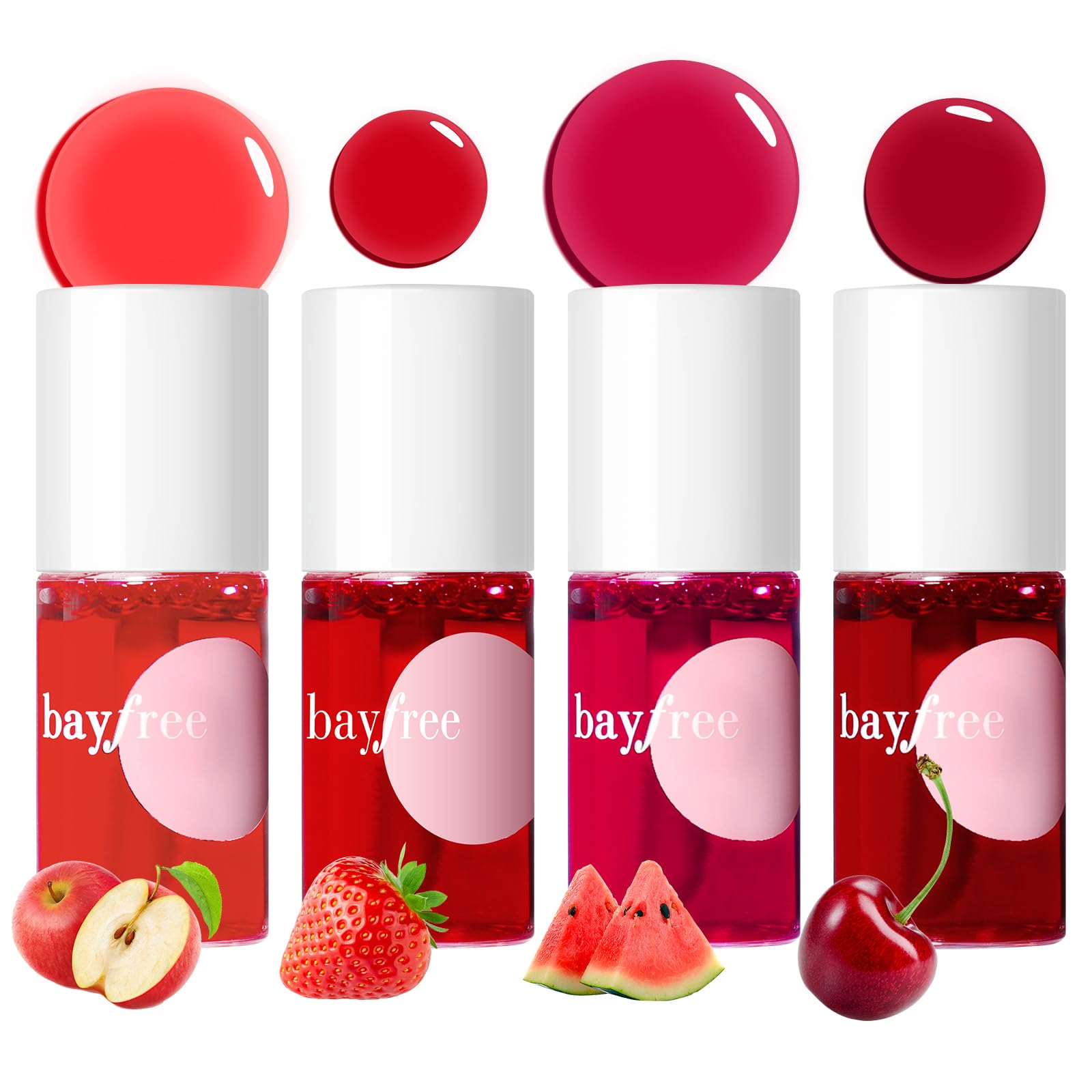 bayfree Lip Tint Stain Set, Lip Stain Long Lasting Waterproof, Lightweight, Non-sticky, Transfer-Proof, Matte Finish Lip Makeup (fruit farm)