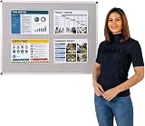 Wonderwall Premium Grey Felt Noticeboard 120x90cm Aluminium Frame Anti-Fade view 4