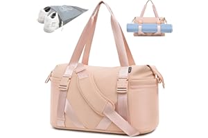 MAXTOP Women's Gym Yoga Duffle Bag with Shoe Pouch,Multi-Purpose Overnight Travel Bag for Gym,Work, Dance, Sports