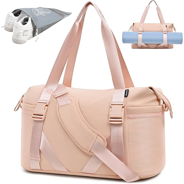 Mini Gym Bag For Women Girls Small Gym Tote Bag With Wet Compartment Waterproof Travel Duffle Bag Cute Workout Sport Bag Color Cream