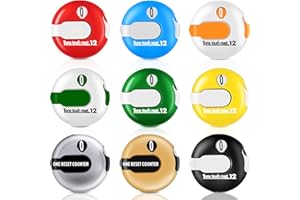 Trnayi 9 Pcs Golf Score Counter Mini Golf Stroke Counter Golf Counter Clicker Golf Accessories for Women Men Scoring Keeper with Touch Reset and Clip Attachment to Scorekeeper Glove, 1.2 in