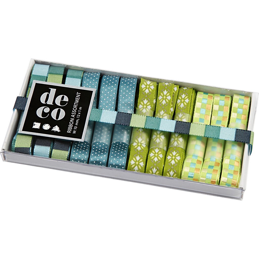 Creativ Company 1-Piece Ribbon Collection, Blue/Green Harmony
