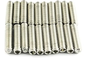 PRO BAMBOO KITCHEN 20PCS 1/4-20x1" Hexagon Hex Socket Set Screws 304 Stainless Steel Full Thread Cup Point Grub Screws