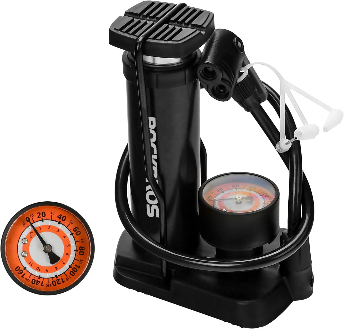 Amazon 自転車 空気入れ 携帯ポンプ 携帯空気入れ 空気ポンプ 足踏み式 軽量 高耐久性 コンパクト 収納便利 バルブコネクタ付 米式 仏式バルブ対応 Tandd フロアポンプ