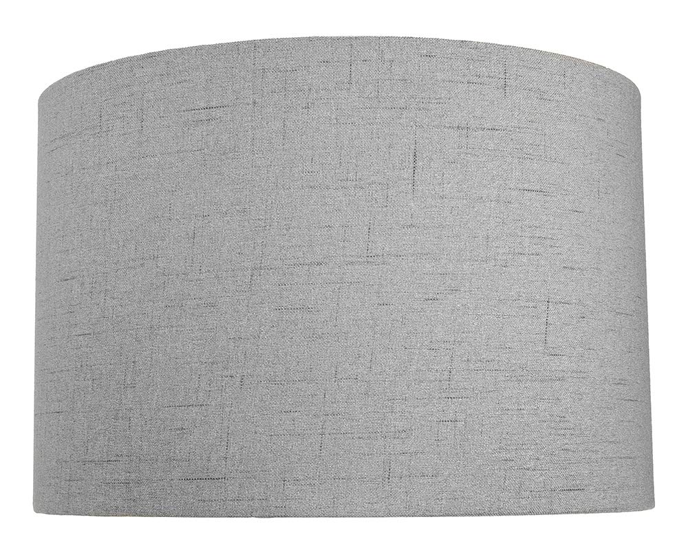 Contemporary and Sleek 12 Inch Grey Textured Linen Fabric Drum Lamp Shade 60w Maximum | 30cm Diameter | for Table Lamp or Pendant by Happy Homewares