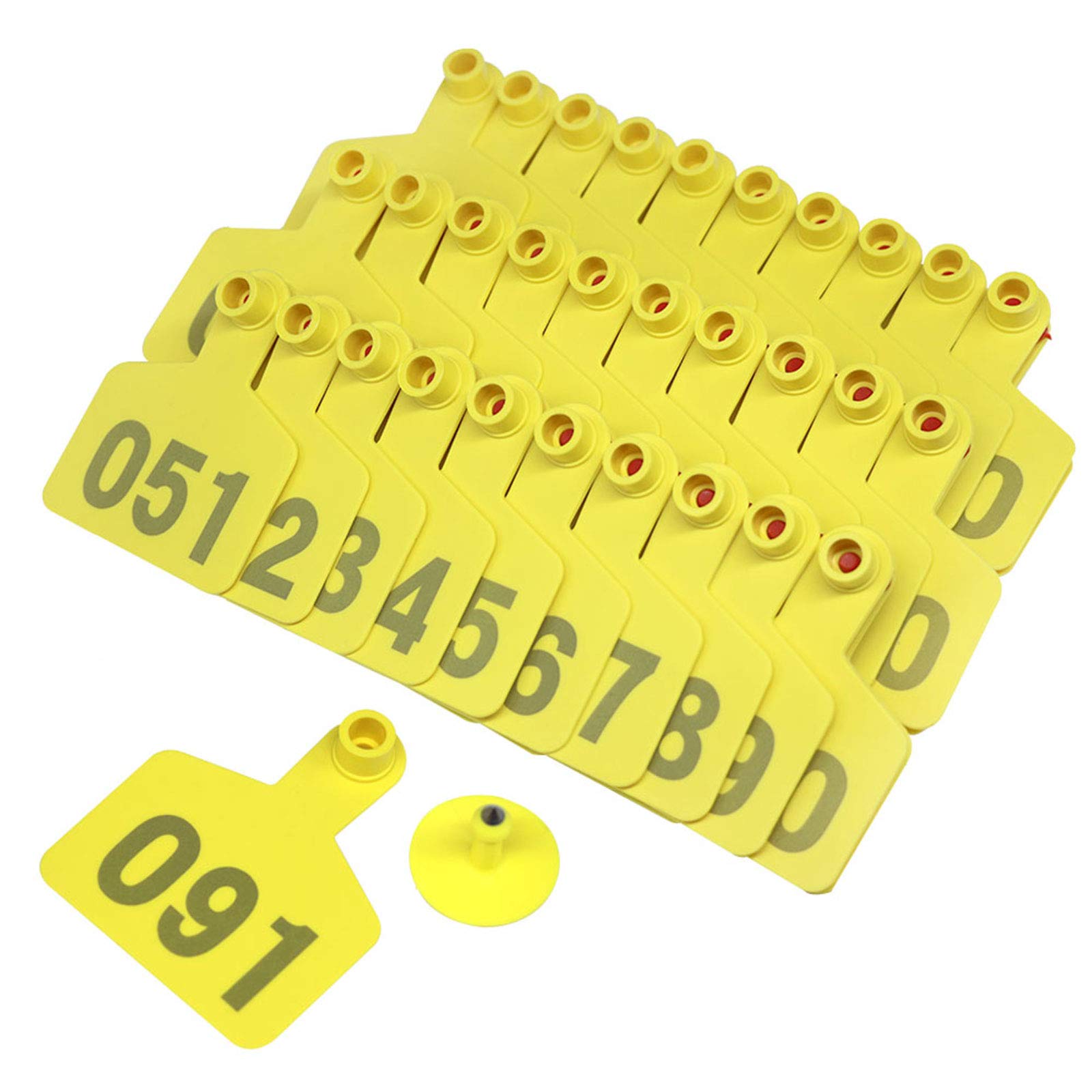 Buy MINYULUA Cattle Ear Tag Numbered Cow Ear Tags with Numbers Yellow