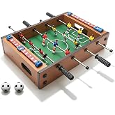 Saycker Table Foosball, Mini Football Table Soccer Tabletops Wood Football Table Top w/Footballs, Game Accessories for Adults Family Night Parties Entertainment