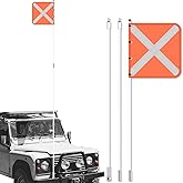 ZYEMILE 10ft High-Visibility Safety Flag with Reflective Strips & Quick-Connect Base - Heavy-Duty ATV/UTV Sand Flag for Off-Roading, Dune Buggies, Beach Riding - Durable Outdoor Safety Accessory for Dunes & Desert (Easy Install)