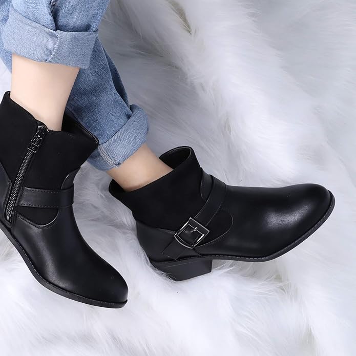 Trary Womens Bootie Stacked Zipper