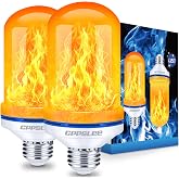 CPPSLEE Upgraded Flame Light Bulbs, 4 Modes Flickering Light Bulbs, E26 Base Fire Flame Bulb for Halloween Decorations Outdoor, Christmas Lights Patio Indoor Home Decor (Yellow, 2 Pack)