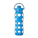Lifefactory 22-Ounce BPA-Free Glass Water Bottle with Flip Cap and Silicone Sleeve, Ocean